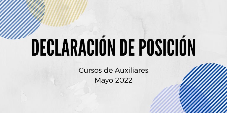 Declaración de posición sobre los Curso de Auxiliares de Enfermería 2