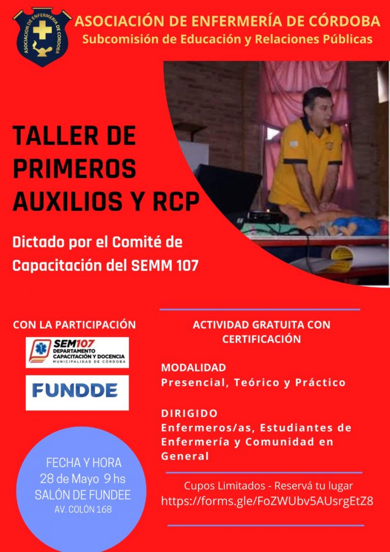 Taller de Primeros Auxilios y RCP - Gratuito, Cupos Limitados