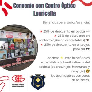 Convenio con Centro Óptico Lauricella